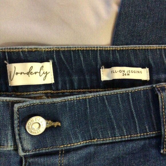 NWT Wonderly Jeans Women’s 24W Blue Pull On Jegging Denim Flex Stretch Plus Size - Picture 8 of 12